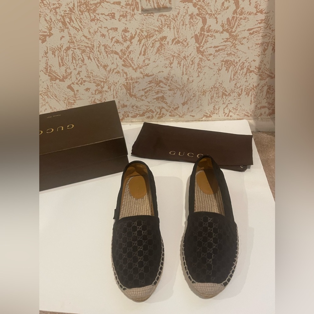 Gucci Black Logo Espadrilles